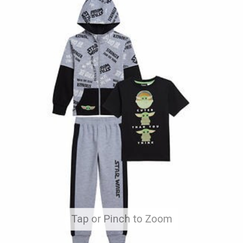 NWT Star Wars baby yoda Kids 3 Piece set